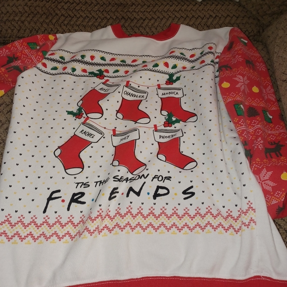 FRIENDS TV Show Ugly Christmas Sweatshirt Women's Size XS Stockings Pullover - Picture 10 of 10